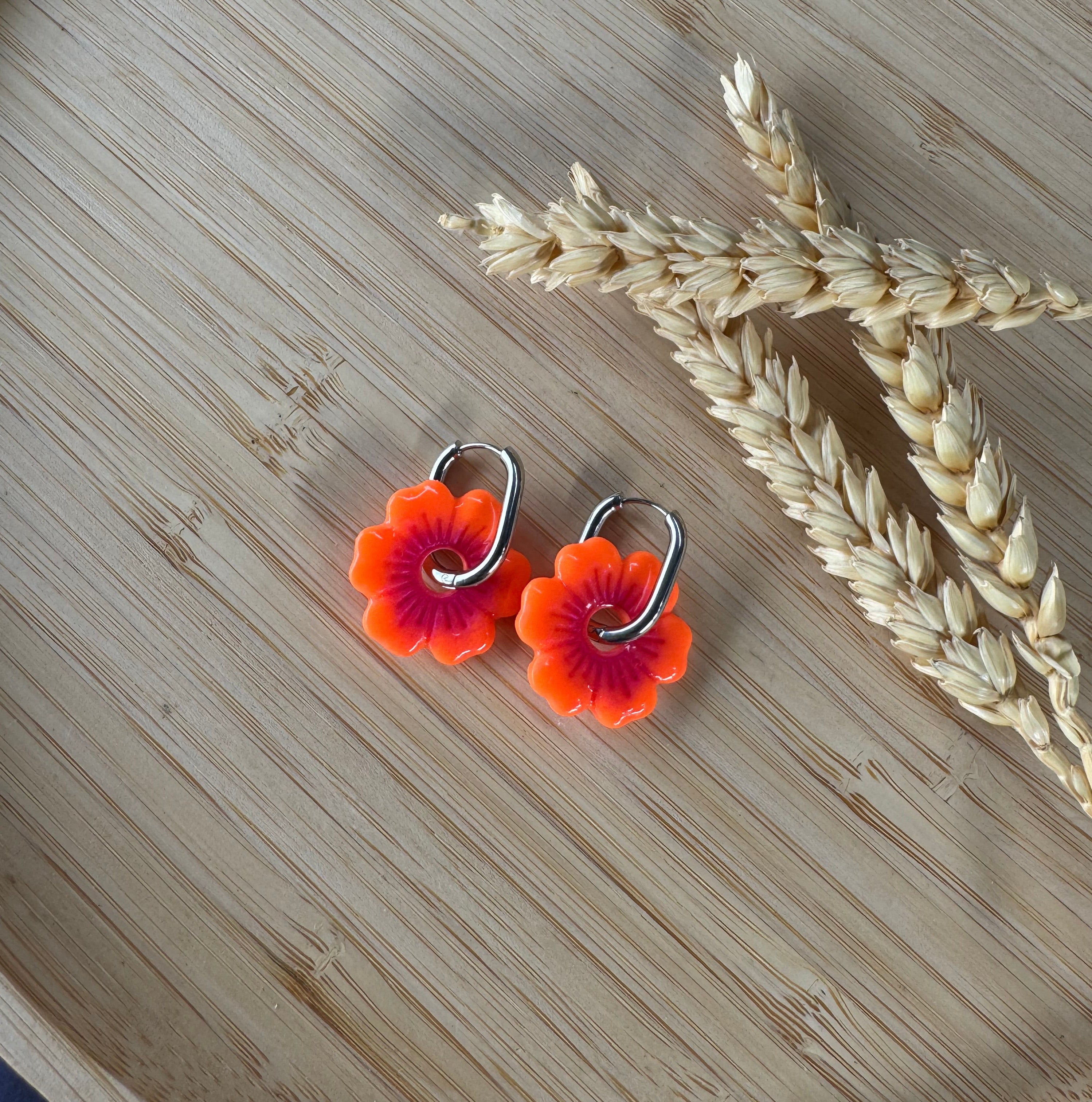 Pampilles Elsa Orange Fluo et Rose nacré